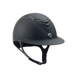 One K Avance Wide Brim Chrome Stripe Helmet - Black Matte