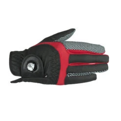 Finntack Norte Synthetic Leather Gloves - Black/Red