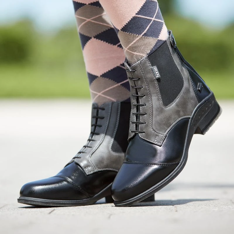 Horze Women's Kilkenny Two-Toned Paddock Boots - Black/Grey 3 Horze Women's Kilkenny Two-Toned Paddock Boots - Black/Grey - Image 3