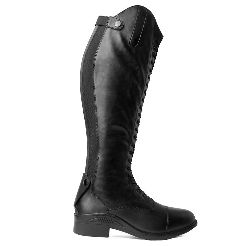 Horze Women's Lace Up Tall Riding Boots - Black 3 Horze Women's Lace Up Tall Riding Boots - Black - Image 3
